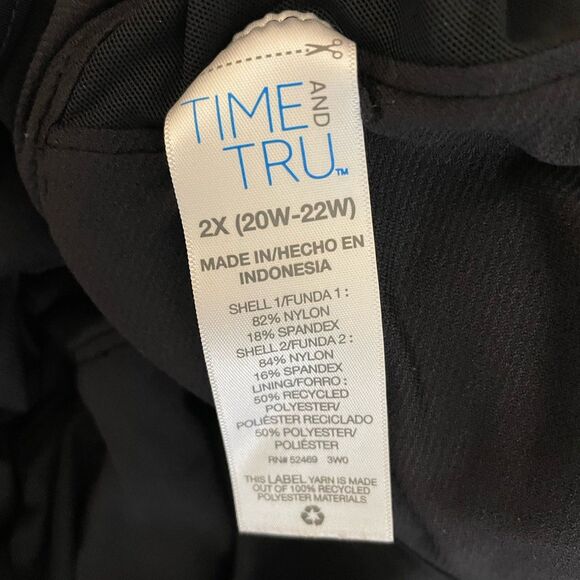 Time and Tru Swimsuit Women's Plus Sz 2X 20W-22 Black One Piece Center Cut Mesh - Picture 3 of 3